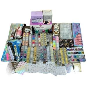 DIY Nail Manicure Dip Powder Gel UV Lamp Tools Nail Art Glitter Bundle